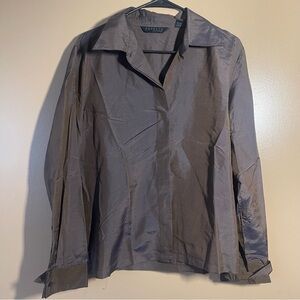 Express Vintage silk iridescent brown with purple & blue under tones Y2K size M